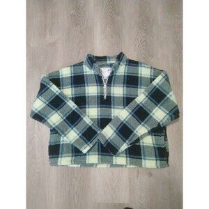 American Eagle Sherpa pullover Medium blue plaid